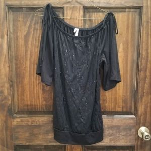 Studio Y (maurices) black top with sequins size medium
